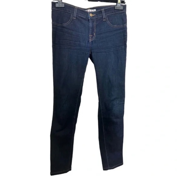 J BRAND Super Skinny Jeans Denim Dark Rinse Low Rise Pockets Zipper Sz 28 - Picture 2 of 10
